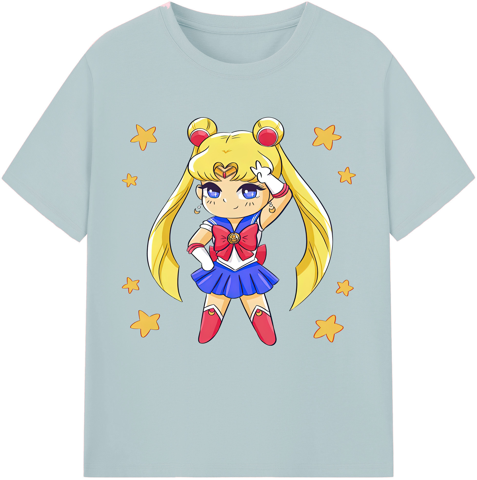 （画像用） 美少女戦士セーラームーン 月野 うさぎ つきの うさぎ Sailor Moon Tsukino Usagi 綿100％半袖Tシャツ（フロントプリント）